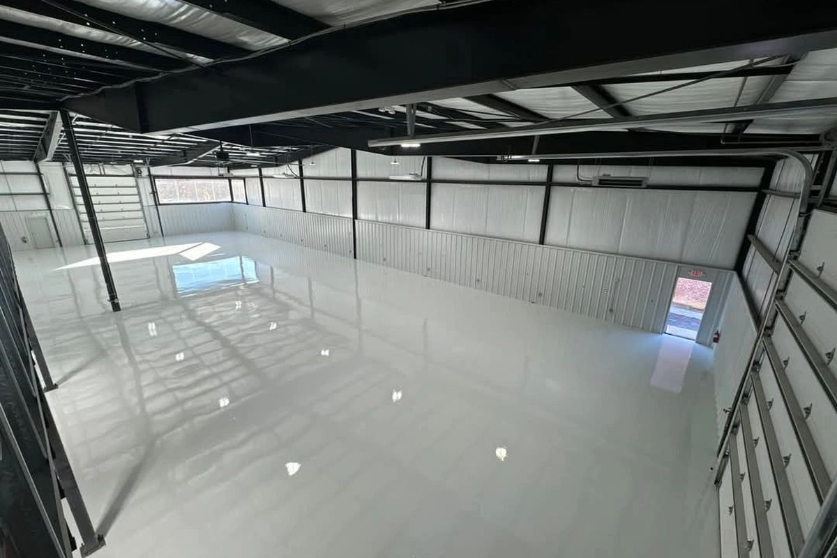 Epoxy floor coating for Kennesaw garages, basements, and shops
